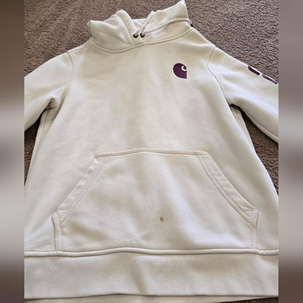 Carhartt Cream Hoodie Relaxes Fit